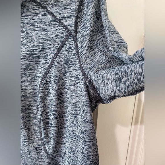 Zella workout muted blue grey marbled pullover sweatshirt top long sleeve - Picture 10 of 13
